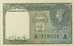 Pakistan Pick-1 One Rupee British India Overprint